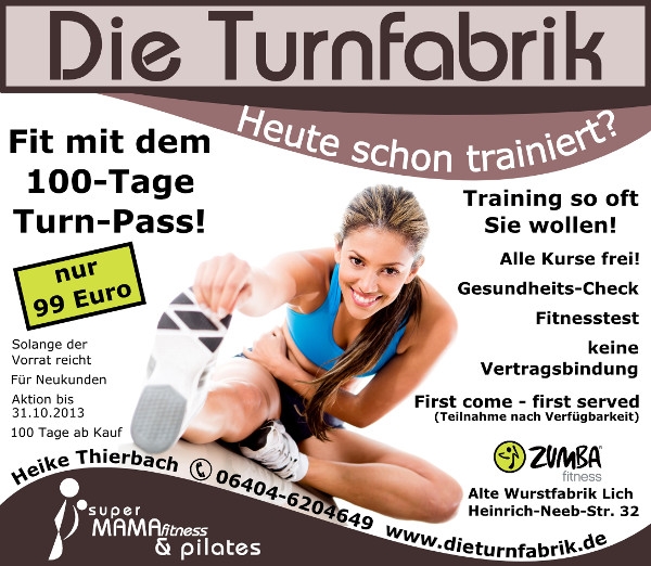 Das ultimative Herbstangebot in der Turnfabrik Lich